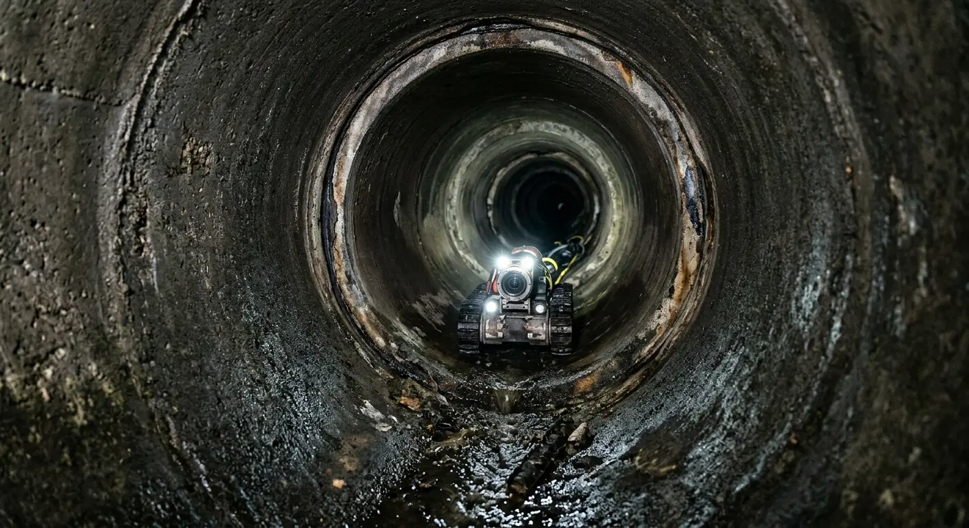 Robotic sewer camera inspecting pipe interior for Sewer Line Repair in Medical Lake